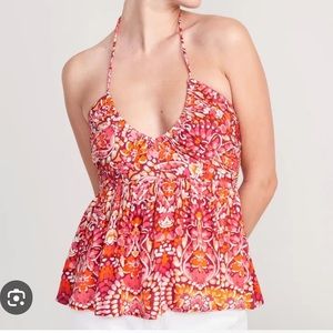 Old Navy Crinkled Floral Halter Top